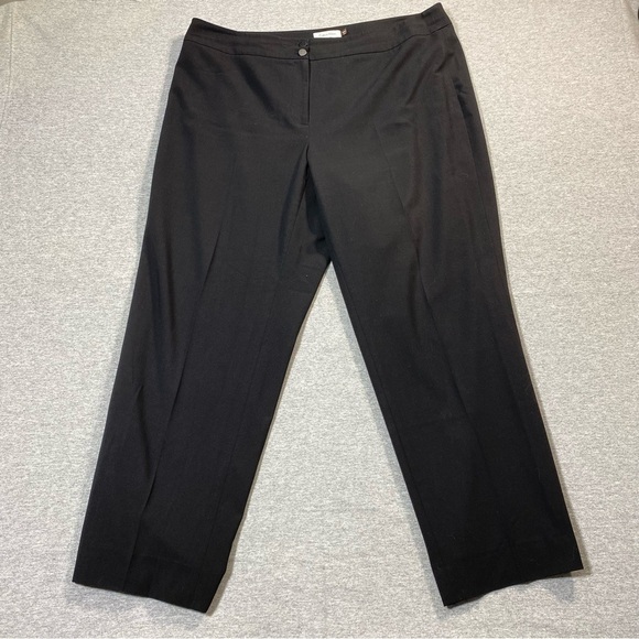 Calvin Klein Pants Womens 16 Black Traditional Straight Mid Rise Business Slacks - Picture 1 of 13